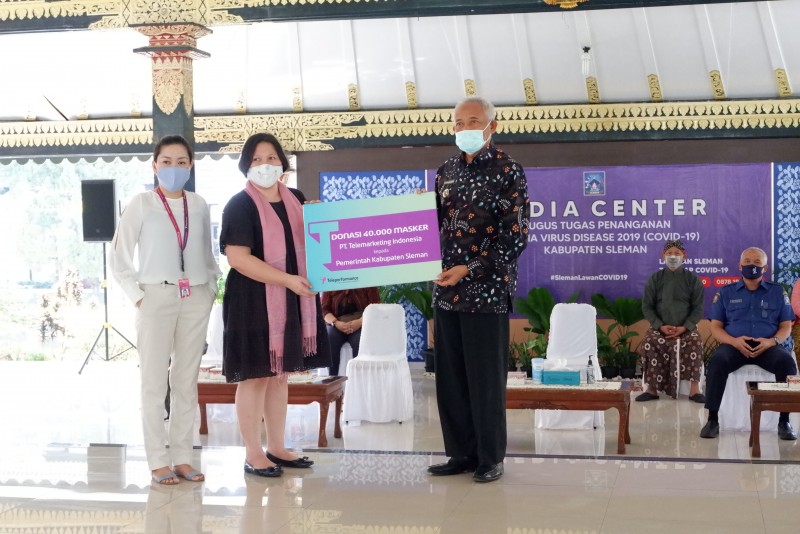 Jogja City Mall bersama Teleperformance Indonesia Salurkan Donasi Masker ke Pemerintah Kabupaten Sleman