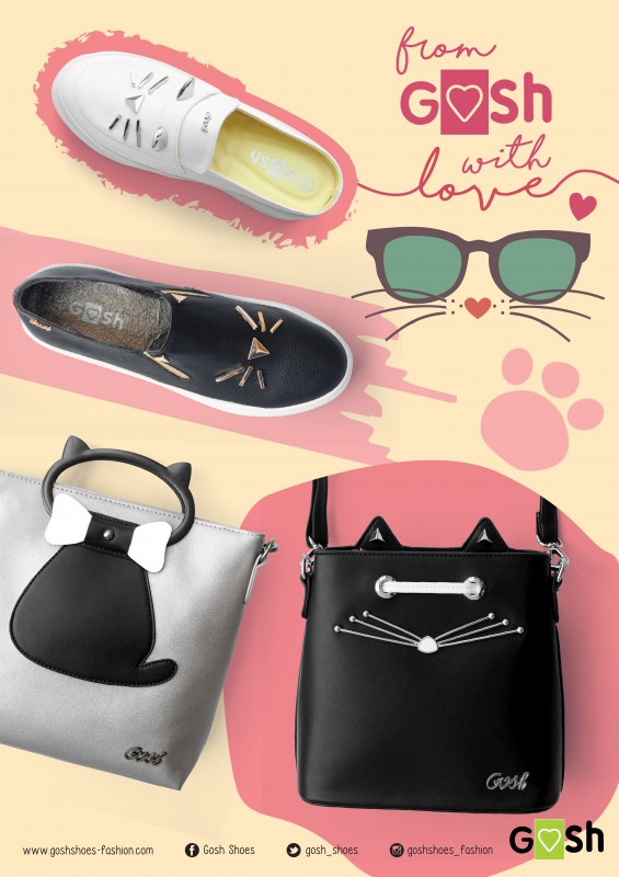 Koleksi Sepatu & Tas Imut Berkarakter Kucing Dari GOSH